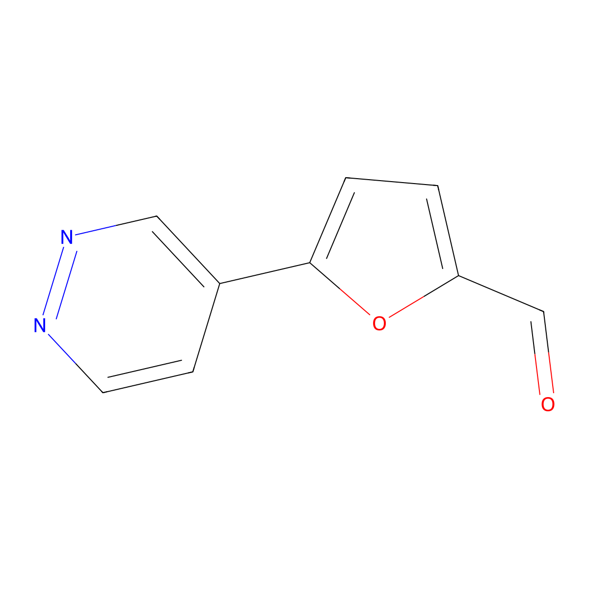 5-Pyridazin-4-ylfuran-2-carbaldehyde molecular structure, CAS 342601-17-6