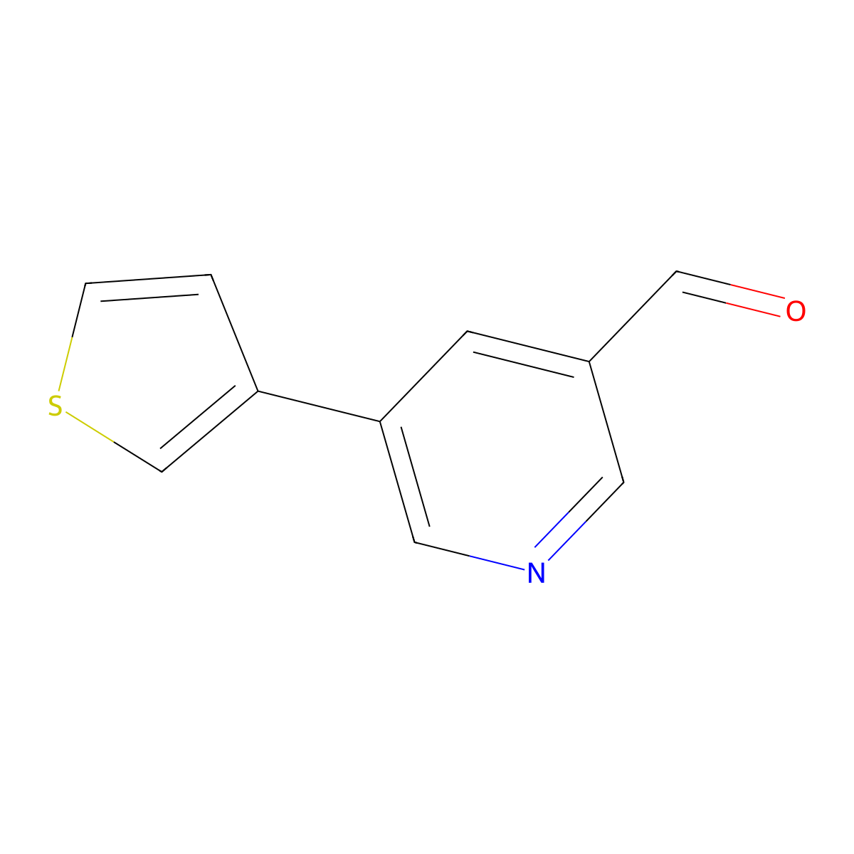 5-(Thiophen-3-yl)nicotinaldehyde molecular structure, CAS 342601-30-3