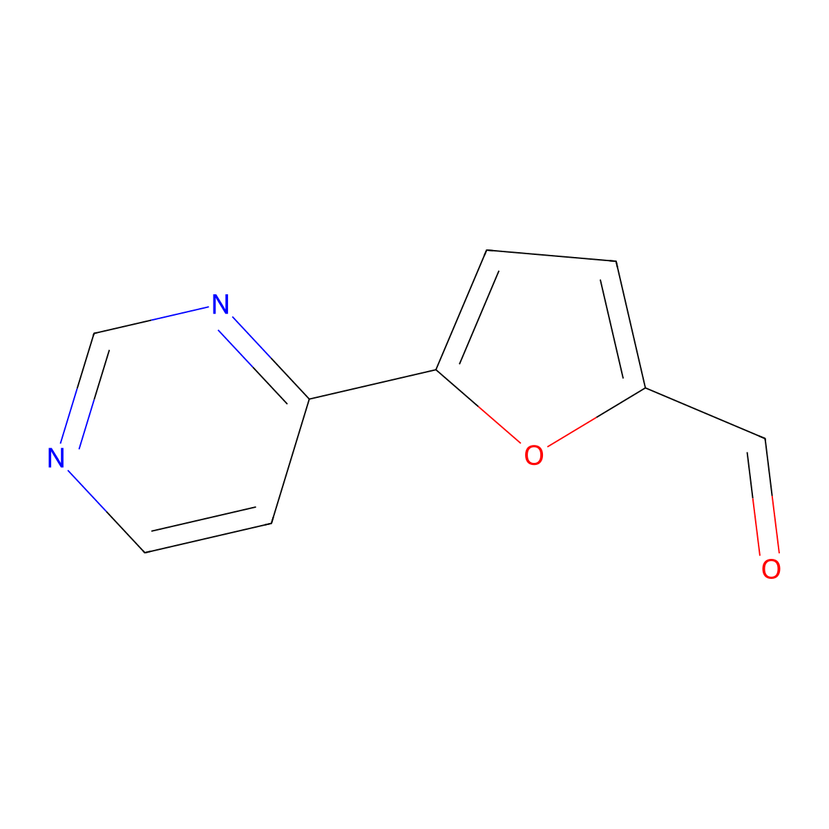 5-(4-Pyrimidinyl)-2-furancarboxaldehyde molecular structure, CAS 342601-31-4