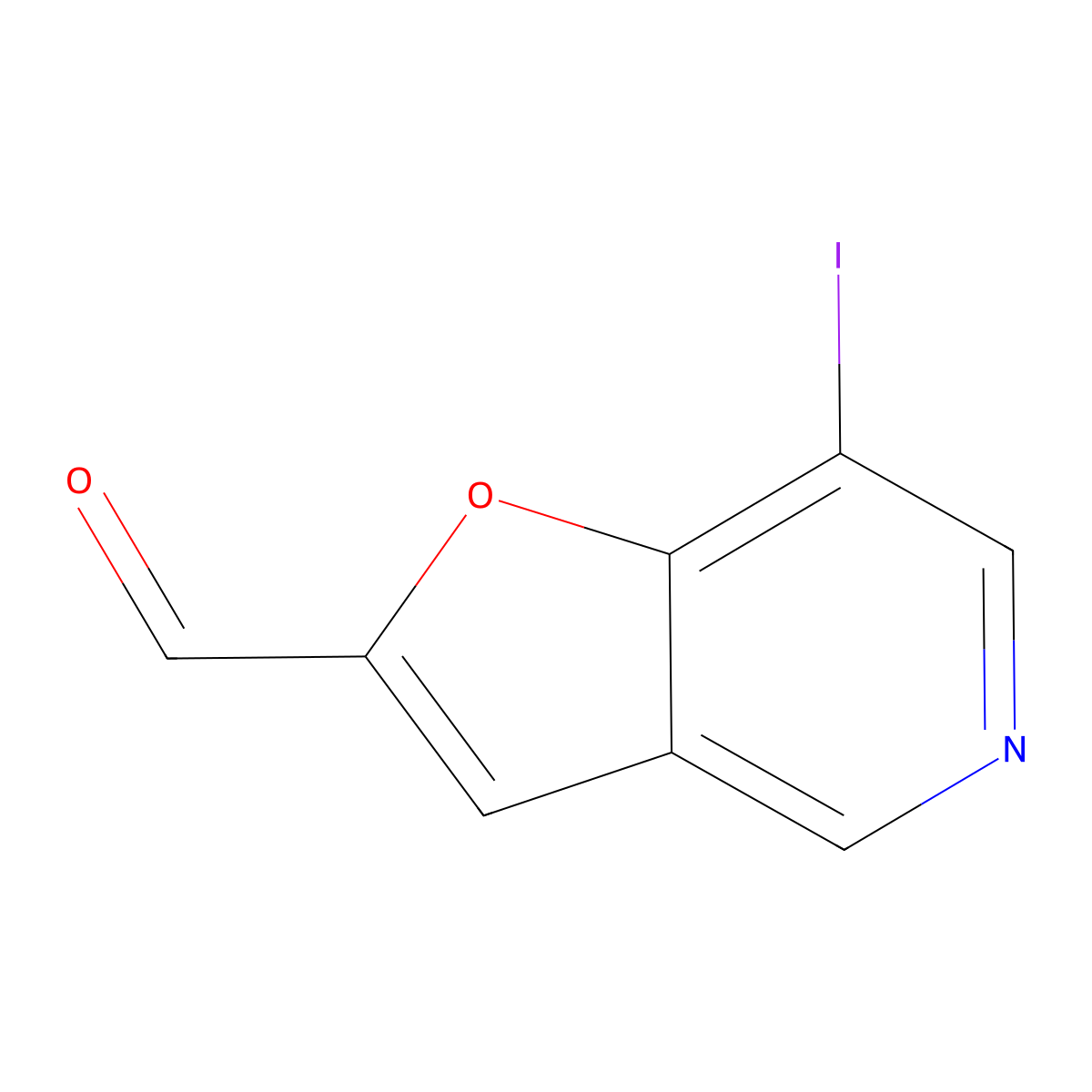 7-Iodofuro[3,2-c]pyridine-2-carbaldehyde molecular structure, CAS 342601-33-6