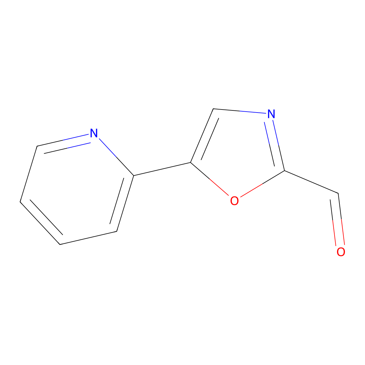 5-Pyridin-2-YL-oxazole-2-carbaldehyde molecular structure, CAS 342601-38-1