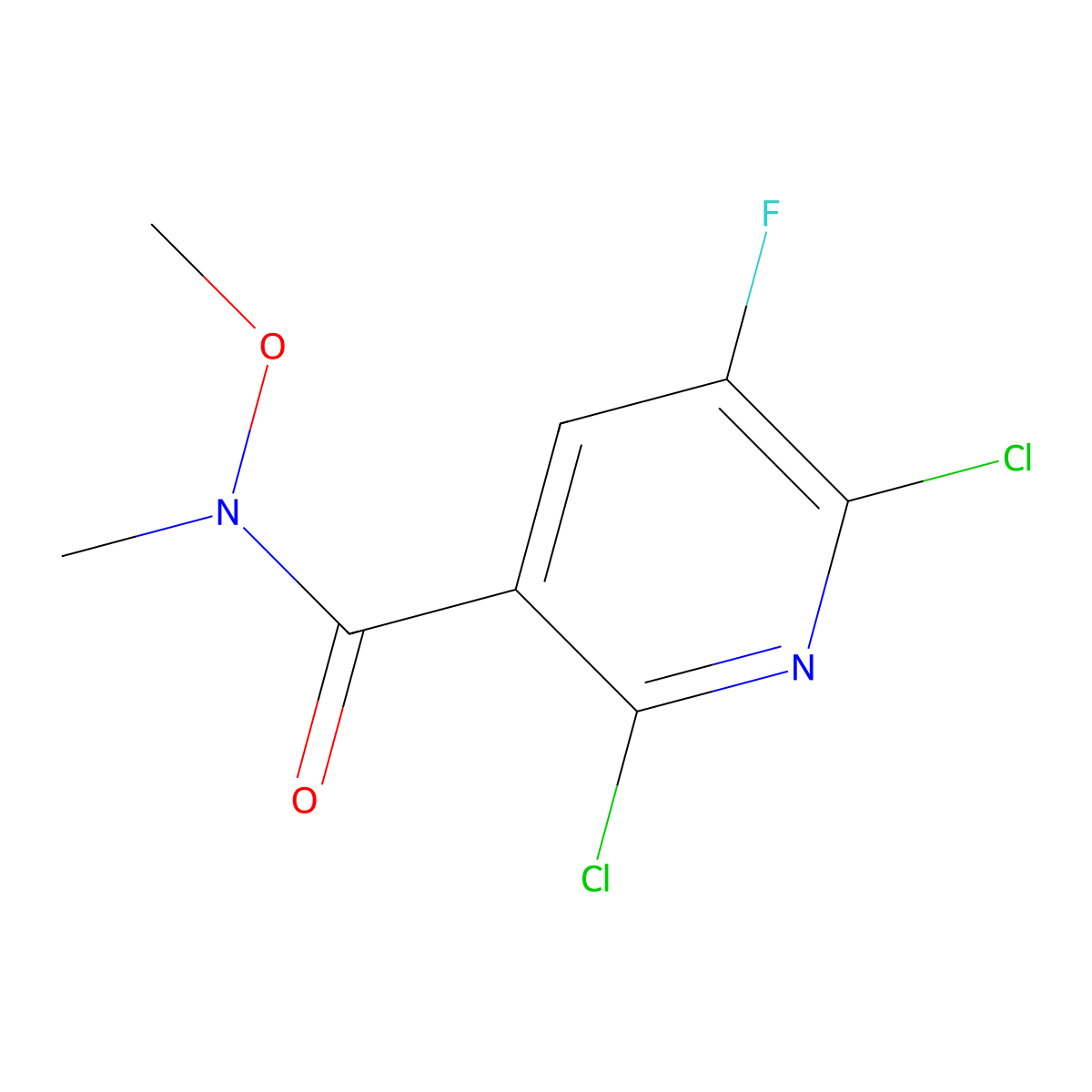 2,6-dichloro-5-fluoro-N-methoxy-N-methylnicotinamide molecular structure, CAS 342602-53-3