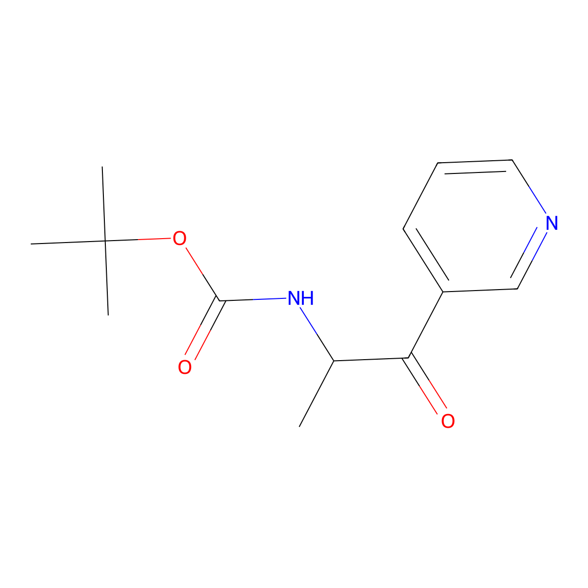 tert-butyl N-[1-oxo-1-(pyridin-3-yl)propan-2-yl]carbamate molecular structure, CAS 342602-75-9