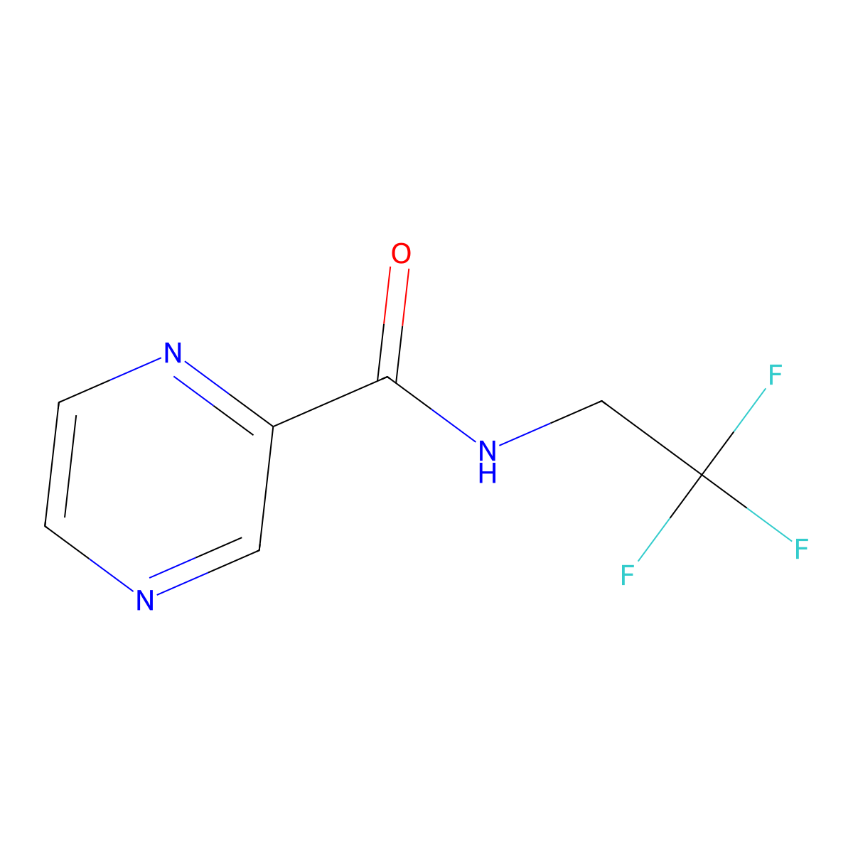 N-(2,2,2-trifluoroethyl)pyrazine-2-carboxamide molecular structure, CAS 342603-60-5