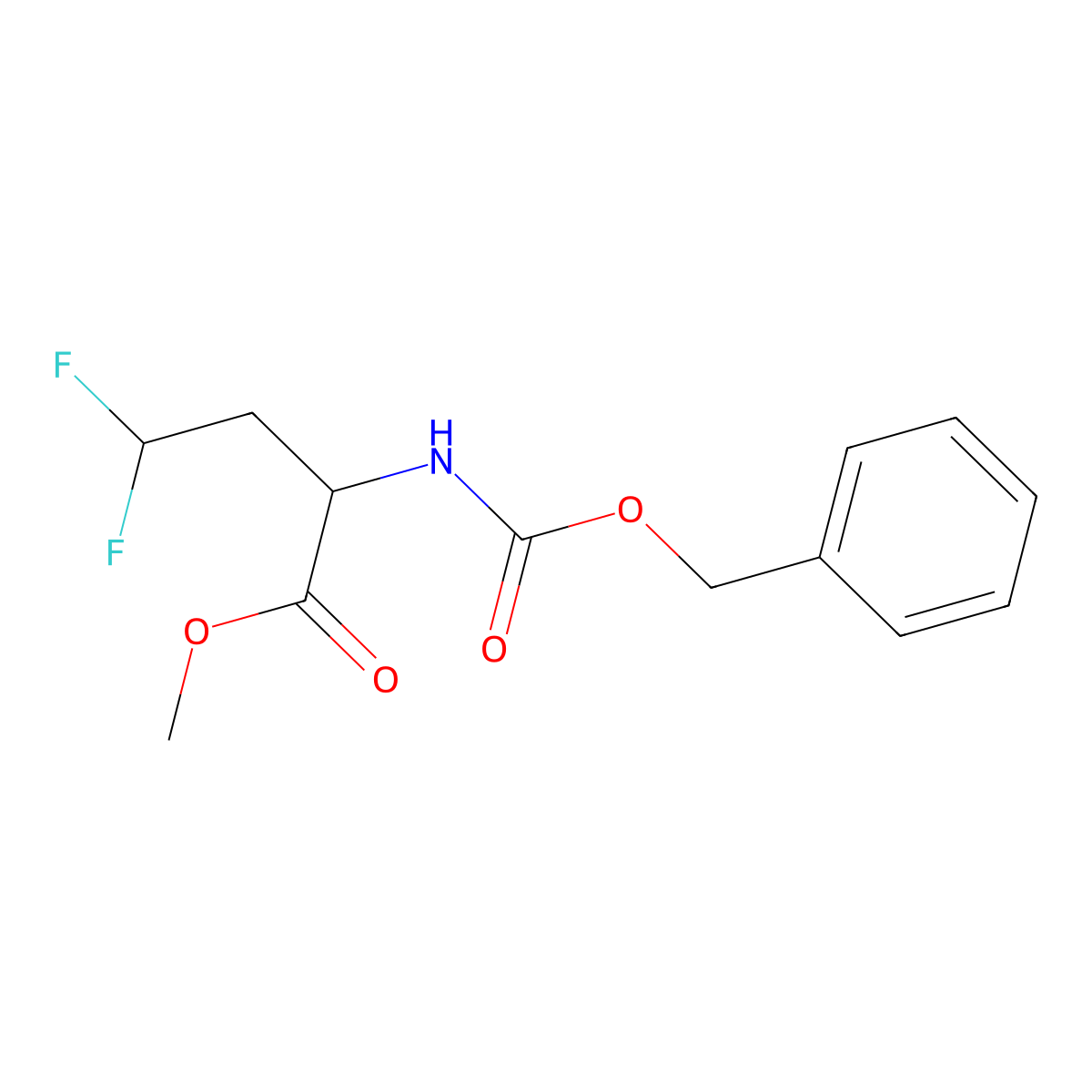 (S)-2-Benzyloxycarbonylamino-4,4-difluoro-butyric acid methyl ester molecular structure, CAS 342612-83-3