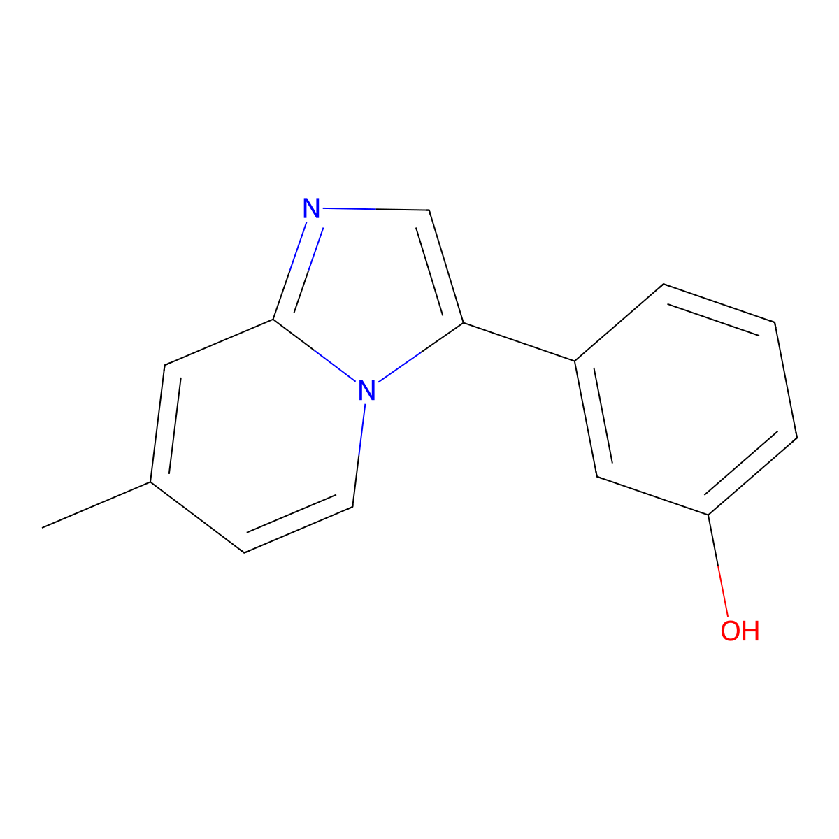 3-(7-Methylimidazo[1,2-a]pyridin-3-yl)phenol molecular structure, CAS 342613-57-4