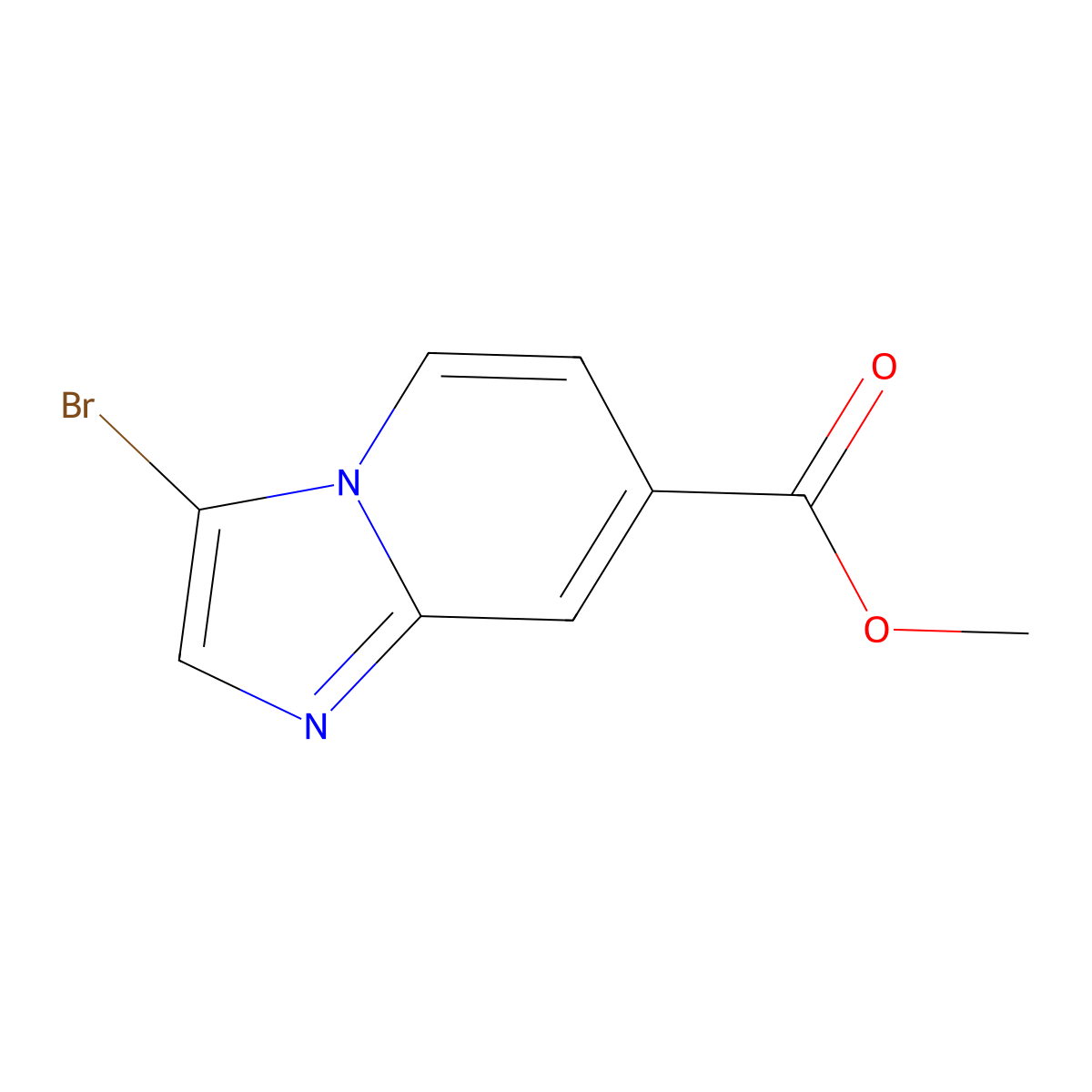 Methyl 3-bromoimidazo[1,2-A]pyridine-7-carboxylate molecular structure, CAS 342613-63-2