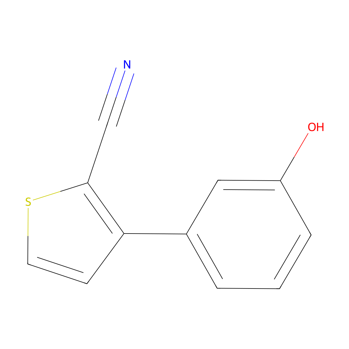 3-(3-Hydroxyphenyl)thiophene-2-carbonitrile molecular structure, CAS 342613-75-6