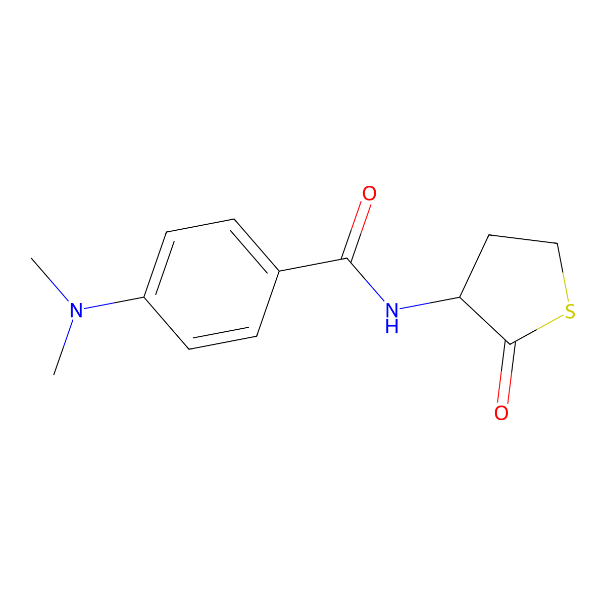 4-(dimethylamino)-N-(2-oxotetrahydrothiophen-3-yl)benzamide molecular structure, CAS 342615-63-8