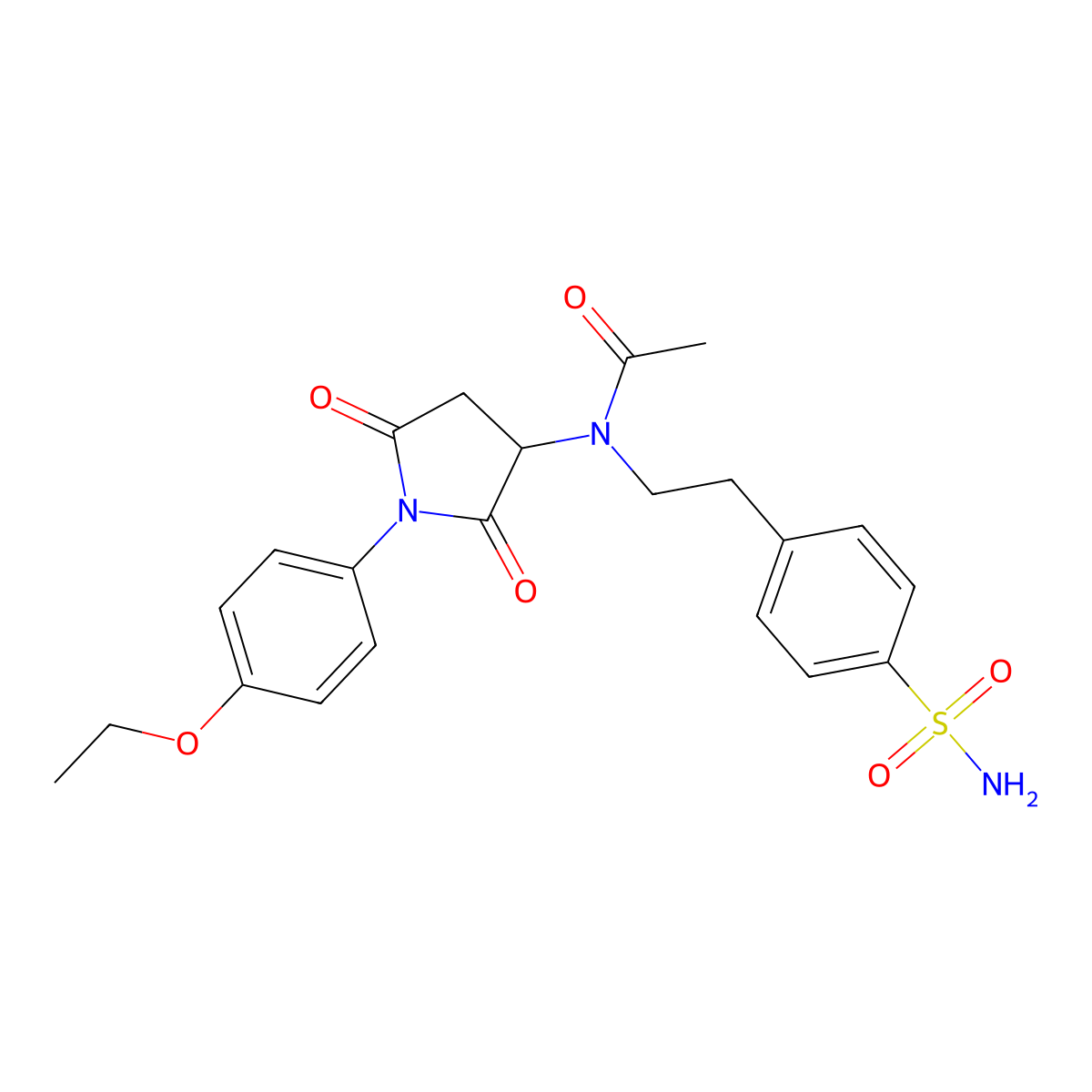 N-[1-(4-ethoxyphenyl)-2,5-dioxopyrrolidin-3-yl]-N-[2-(4-sulfamoylphenyl)ethyl]acetamide molecular structure, CAS 342615-71-8