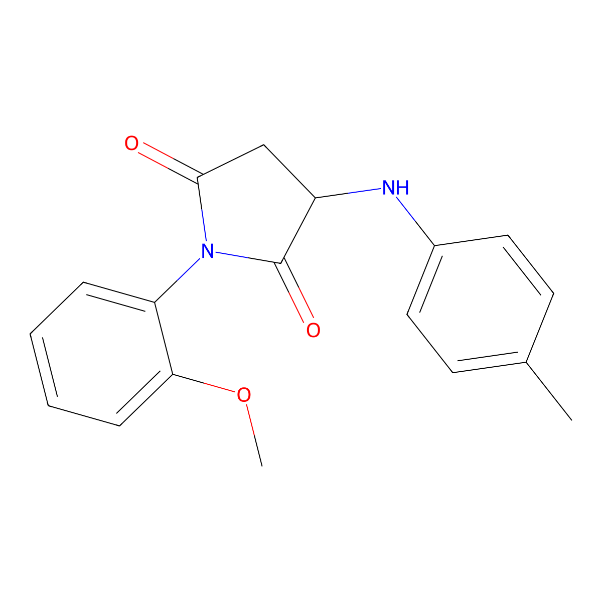 1-(2-Methoxyphenyl)-3-(4-toluidino)-2,5-pyrrolidinedione molecular structure, CAS 342615-88-7