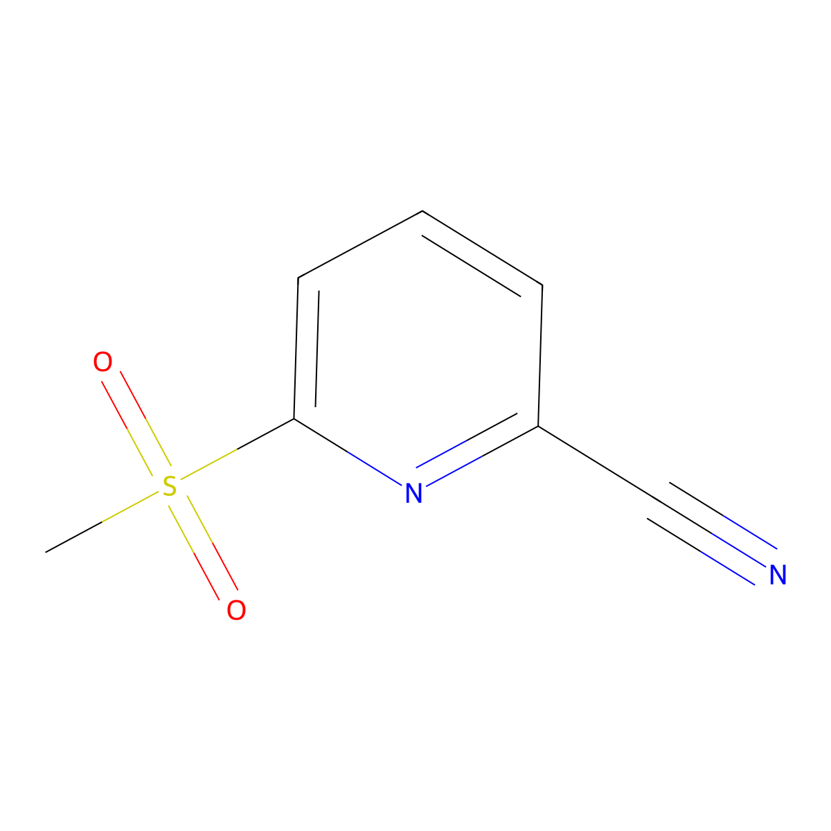 6-(Methylsulfonyl)picolinonitrile molecular structure, CAS 342616-84-6