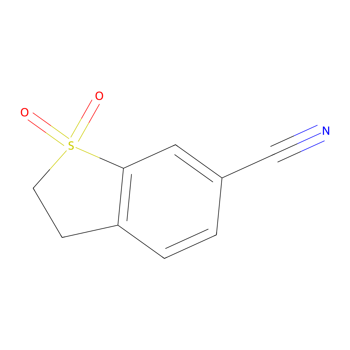 2,3-Dihydrobenzo[b]thiophene-6-carbonitrile 1,1-dioxide molecular structure, CAS 342618-61-5