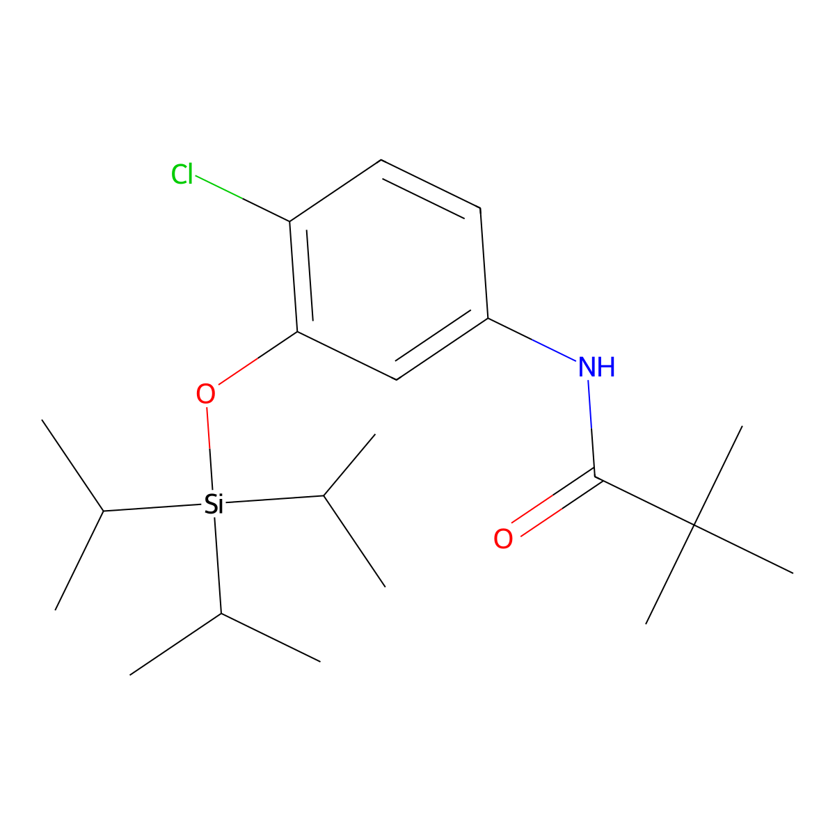 N-[4-Chloro-3-(triisopropylsilyloxy)phenyl]-2,2-dimethylpropanamide molecular structure, CAS 342621-20-9