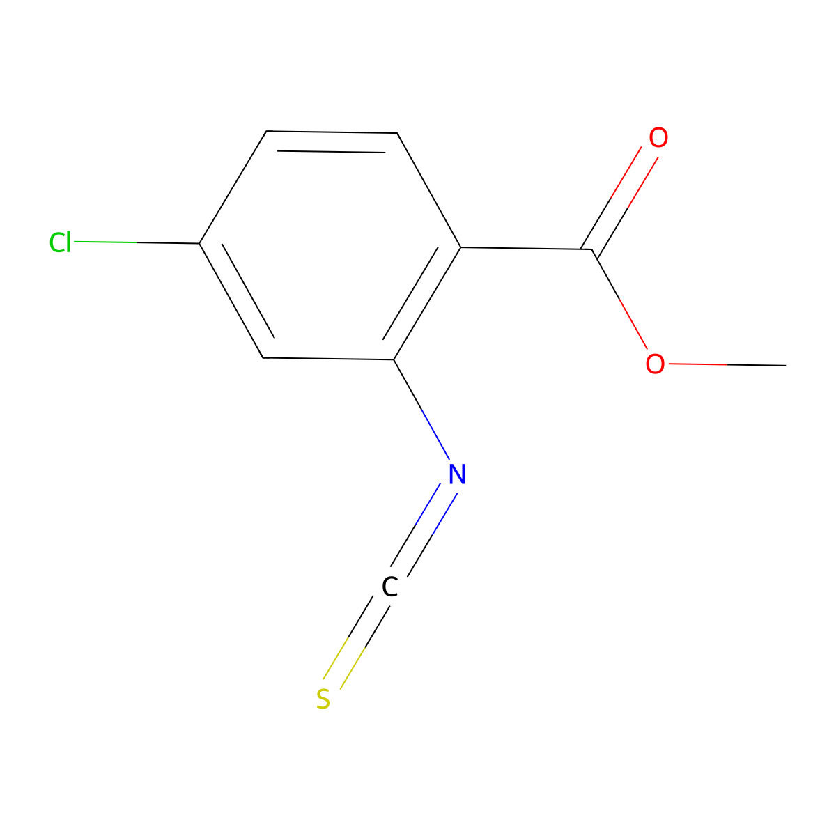 Methyl 4-chloro-2-isothiocyanatobenzoate molecular structure, CAS 342623-34-1