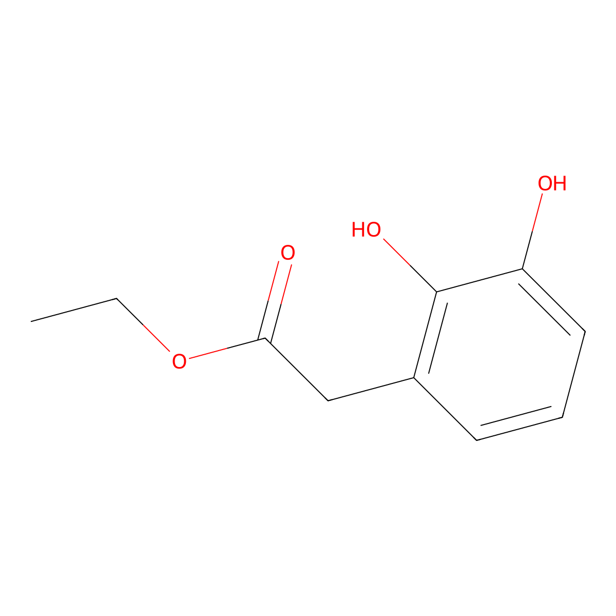 Ethyl 2,3-dihydroxybenzeneacetate molecular structure, CAS 342623-35-2
