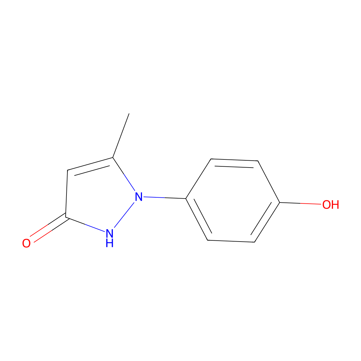 1-(4-Hydroxyphenyl)-5-methyl-2,3-dihydro-1H-pyrazol-3-one molecular structure, CAS 342623-87-4