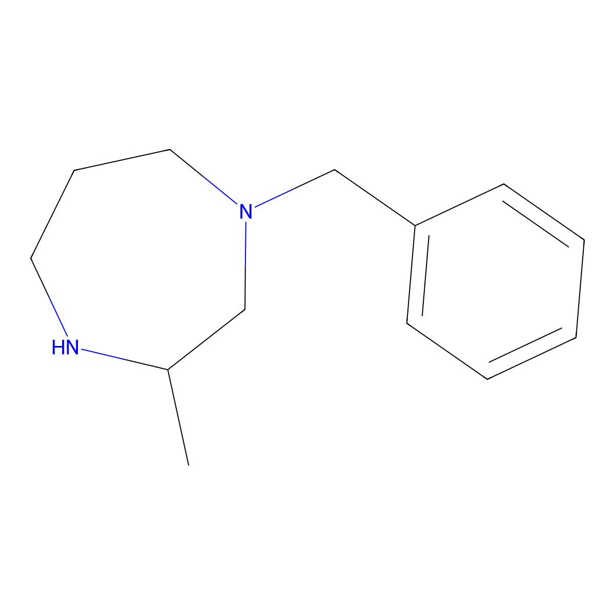 1-Benzyl-3-methyl-1,4-diazepane molecular structure, CAS 342625-71-2