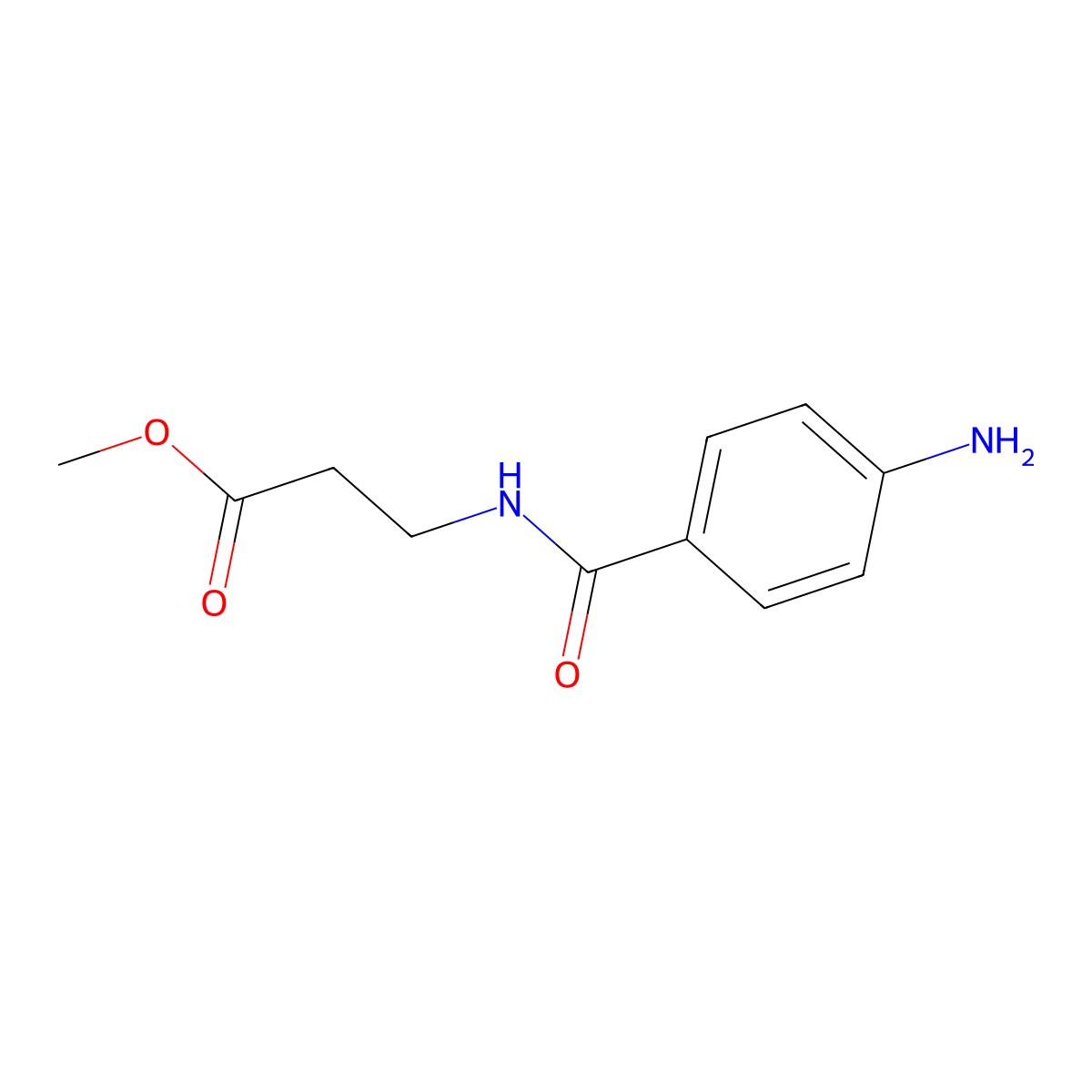 Methyl 3-[(4-aminobenzoyl)amino]propanoate molecular structure, CAS 342626-46-4