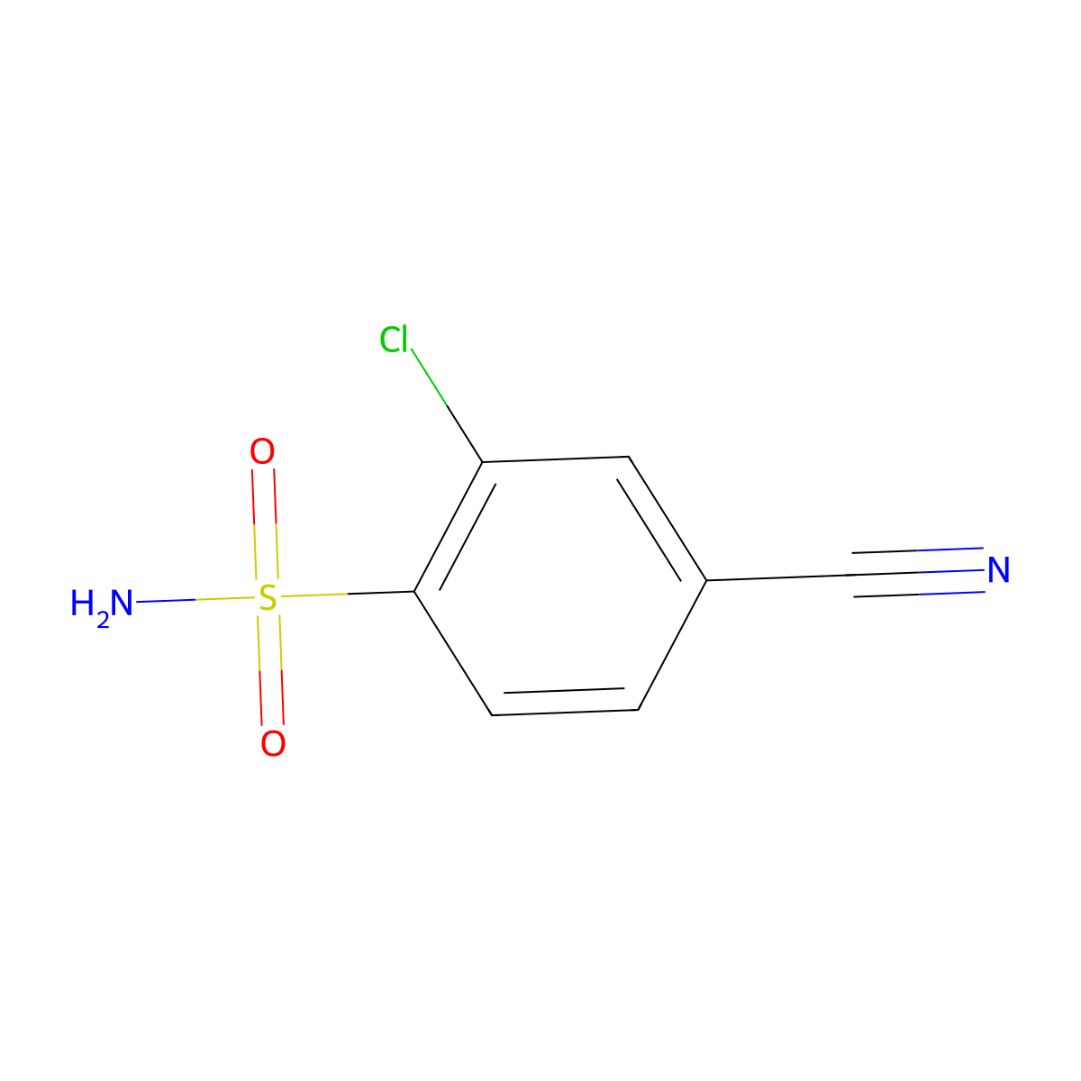 2-Chloro-4-cyanobenzenesulfonamide molecular structure, CAS 34263-52-0