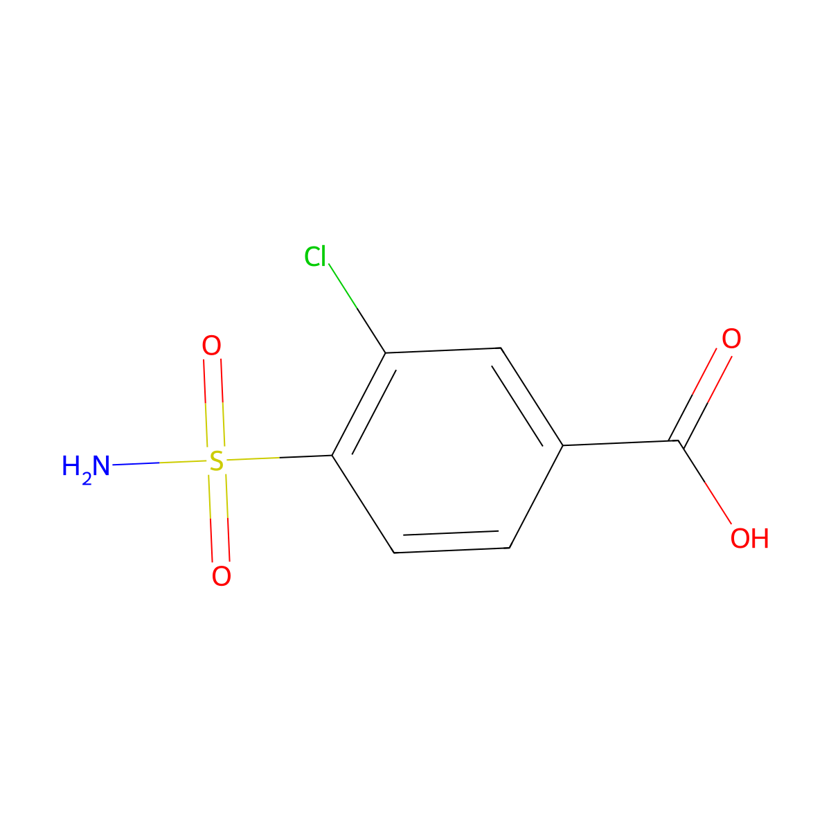 4-(Aminosulfonyl)-3-chlorobenzoic acid molecular structure, CAS 34263-53-1