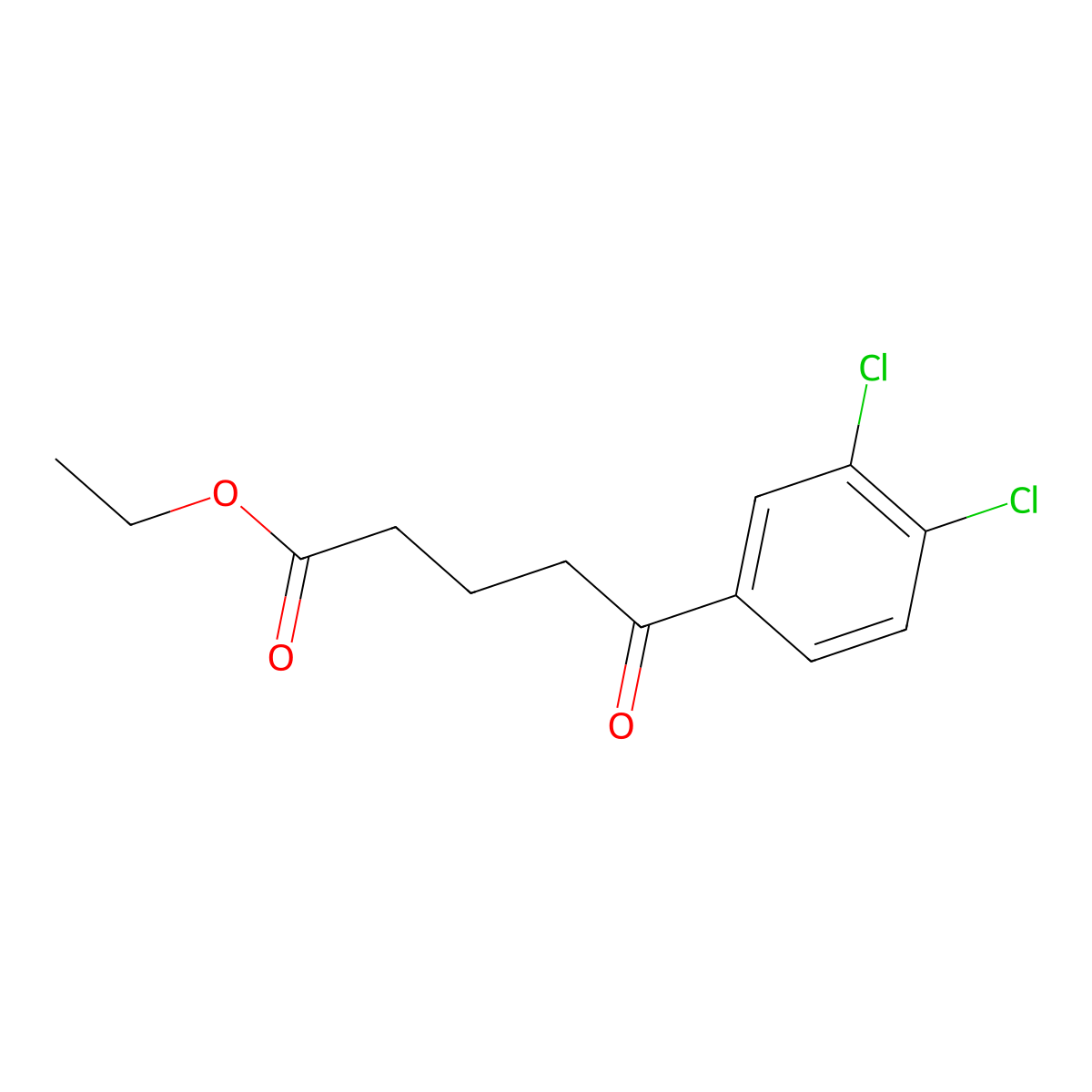 Ethyl 5-(3,4-dichlorophenyl)-5-oxovalerate molecular structure, CAS 342636-46-8