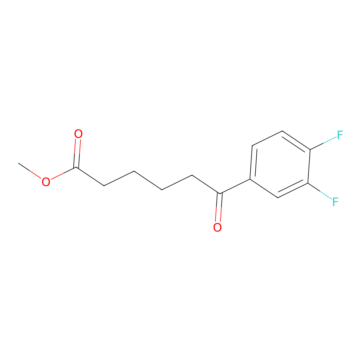 Methyl 6-(3,4-difluorophenyl)-6-oxohexanoate molecular structure, CAS 342636-50-4