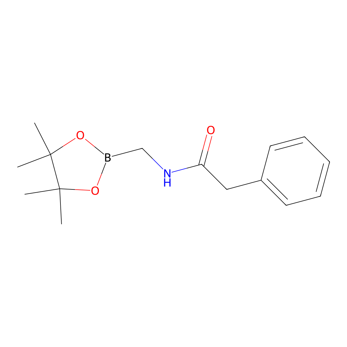 2-phenyl-N-[(tetramethyl-1,3,2-dioxaborolan-2-yl)methyl]acetamide molecular structure, CAS 342640-76-0