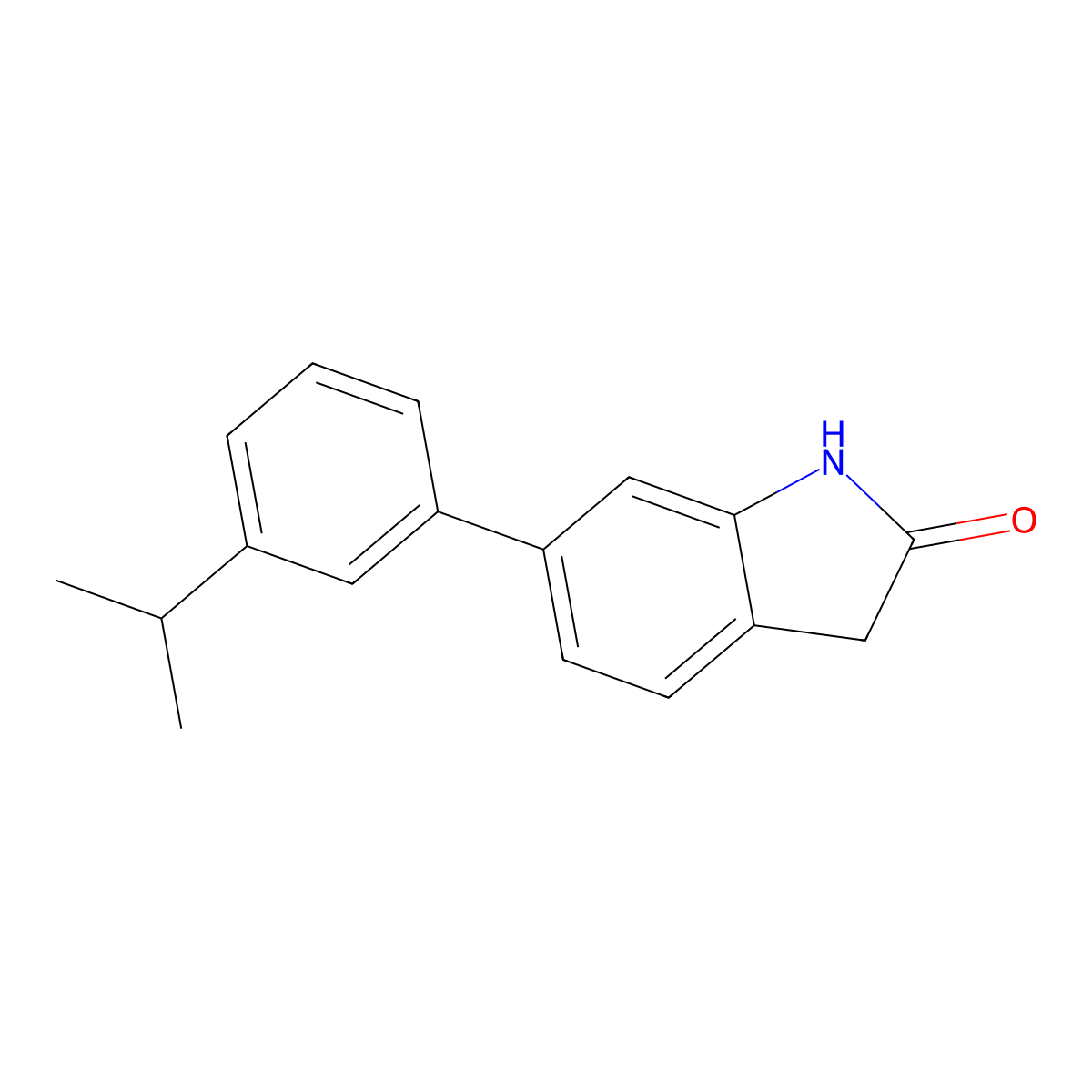 6-(3-Isopropylphenyl)indolin-2-one molecular structure, CAS 342642-29-9