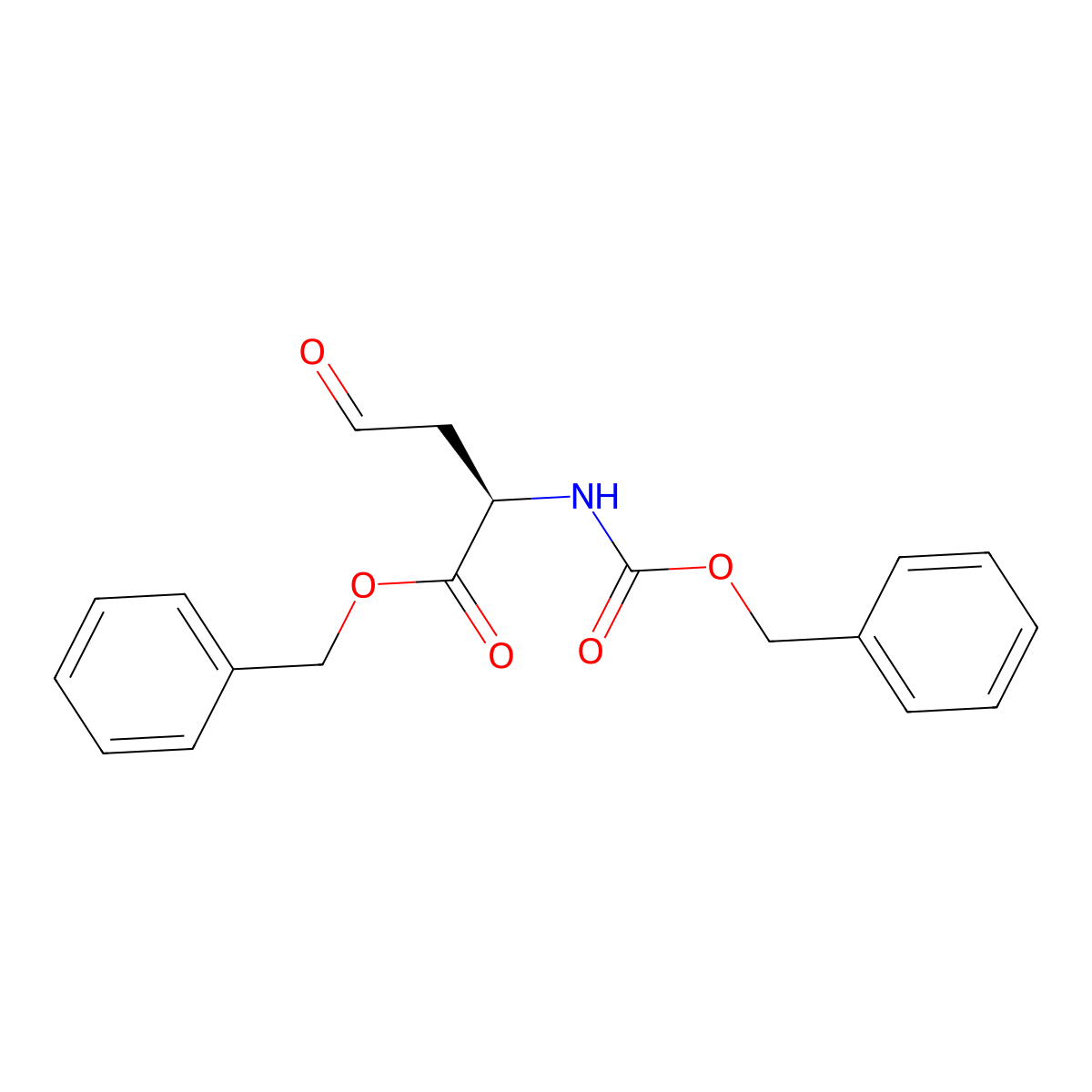 Benzyl (2R)-2-{[(benzyloxy)carbonyl]amino}-4-oxobutanoate molecular structure, CAS 342647-97-6