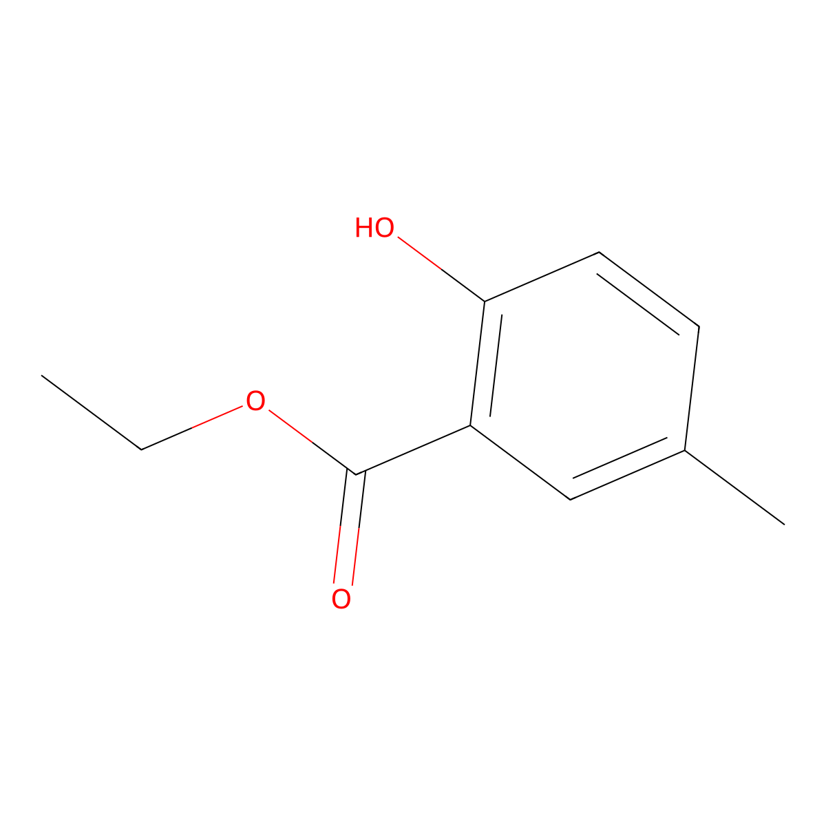 Ethyl 5-methylsalicylate molecular structure, CAS 34265-58-2