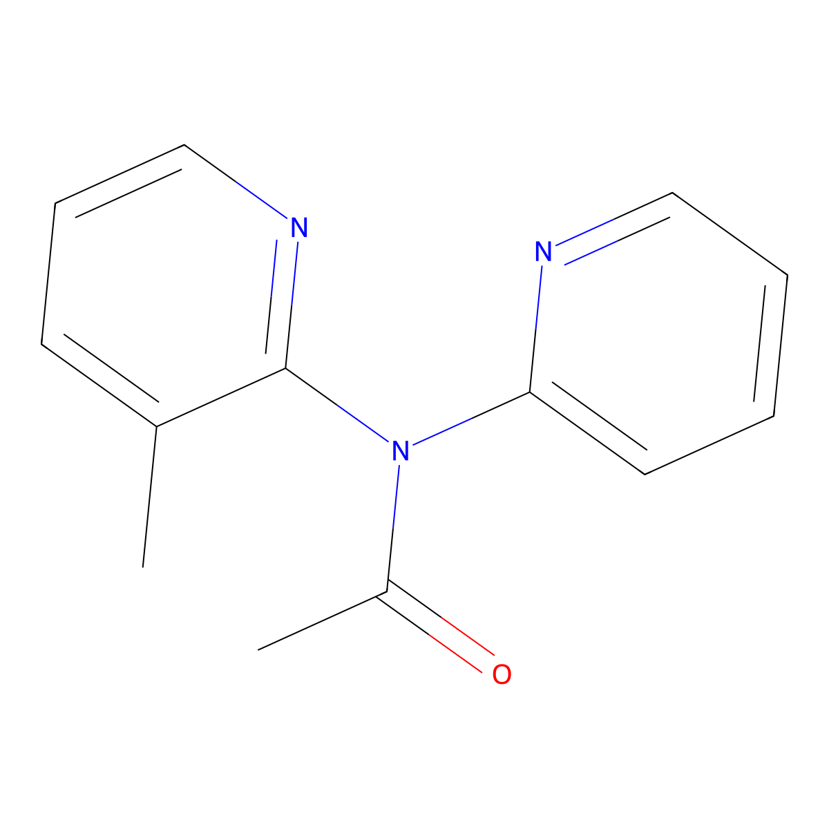 N-(3-Methylpyridin-2-yl)-N-(pyridin-2-yl)acetamide molecular structure, CAS 342653-89-8