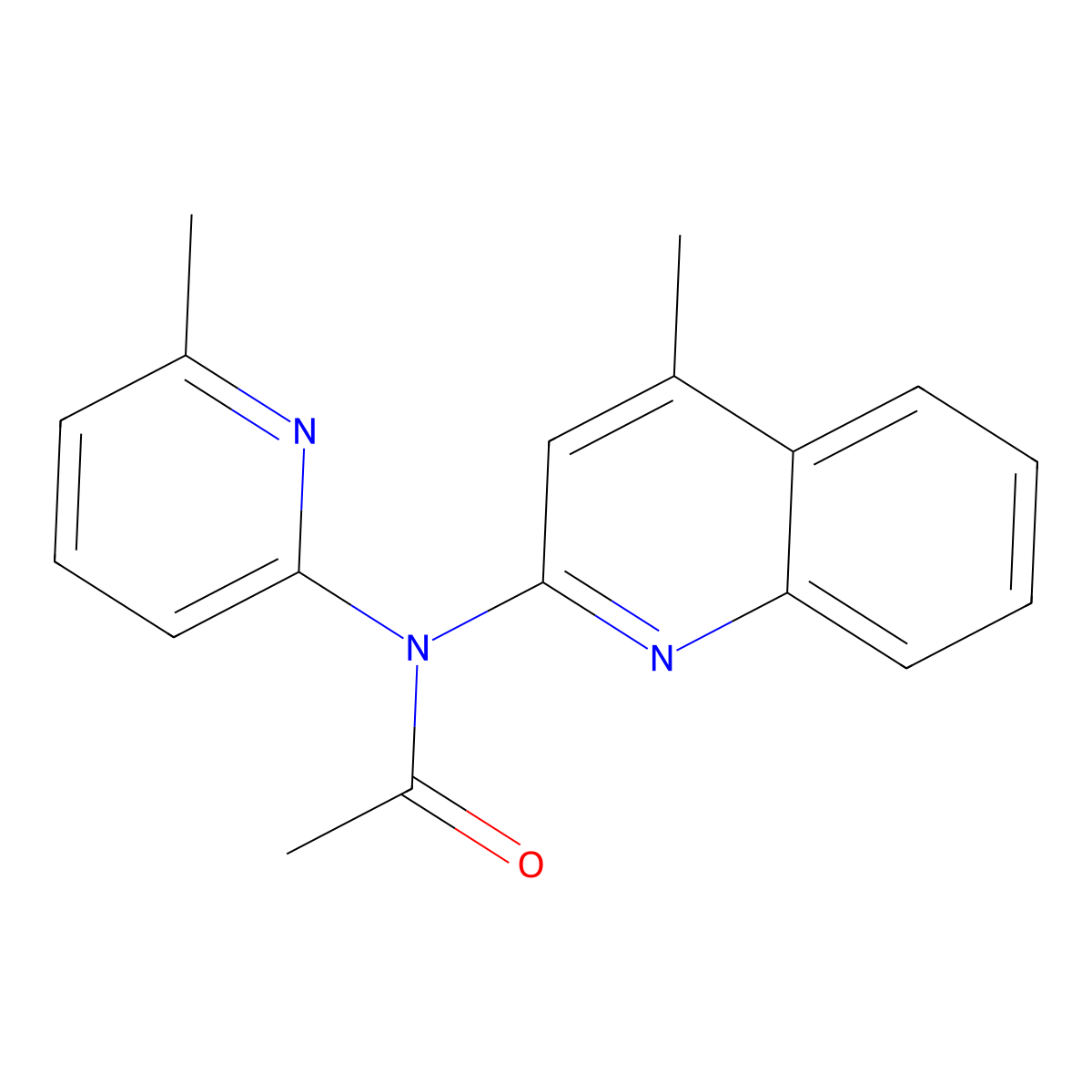 N-(6-Methylpyridin-2-yl)-N-(4-methylquinolin-2-yl)acetamide molecular structure, CAS 342653-91-2