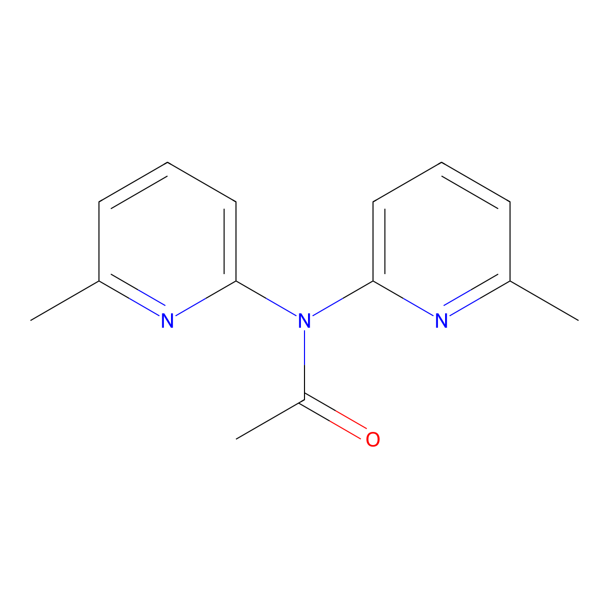 N,N-Bis(6-methylpyridin-2-yl)acetamide molecular structure, CAS 342653-92-3