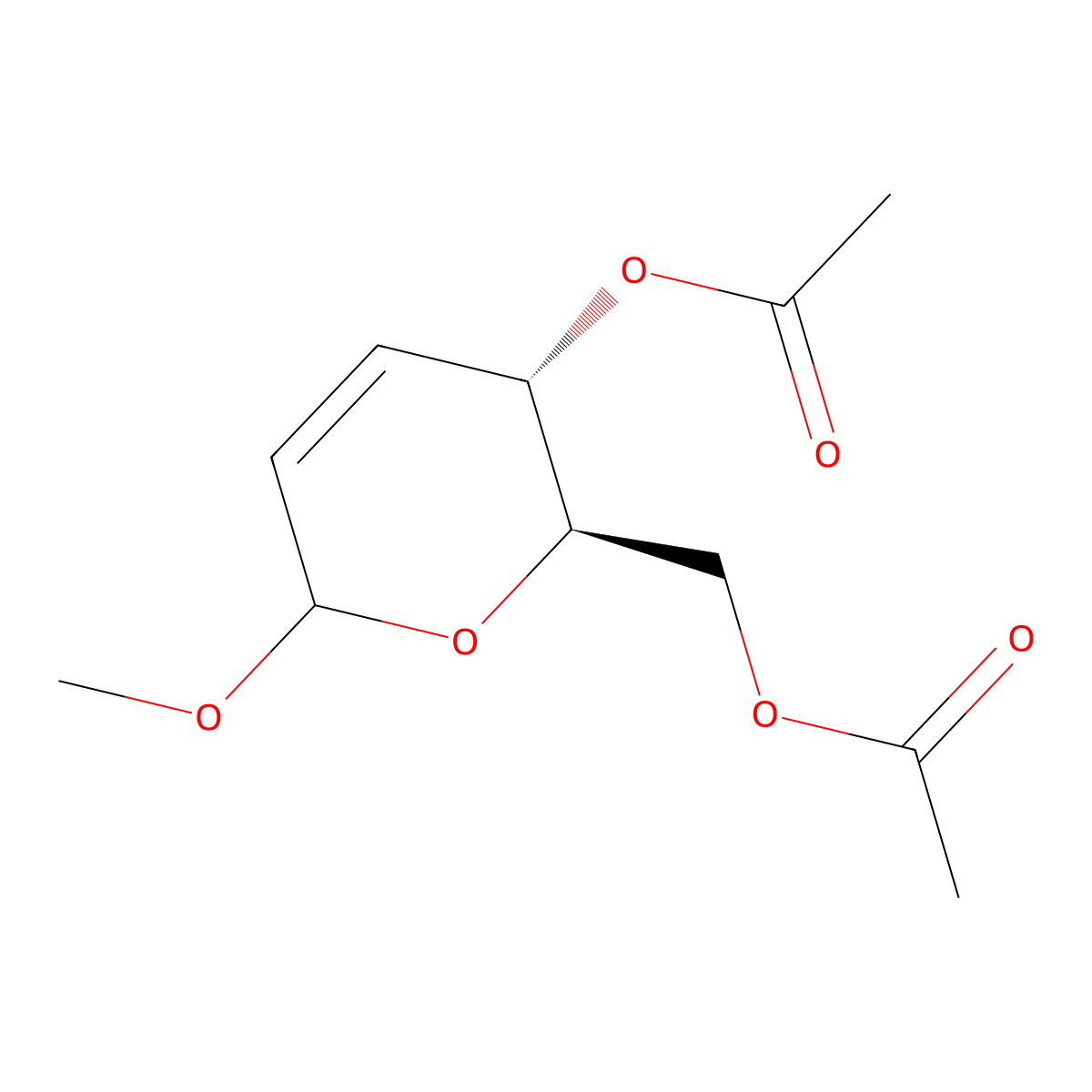 ((2R,3S)-3-Acetoxy-6-methoxy-3,6-dihydro-2H-pyran-2-yl)methyl acetate molecular structure, CAS 3427-20-1