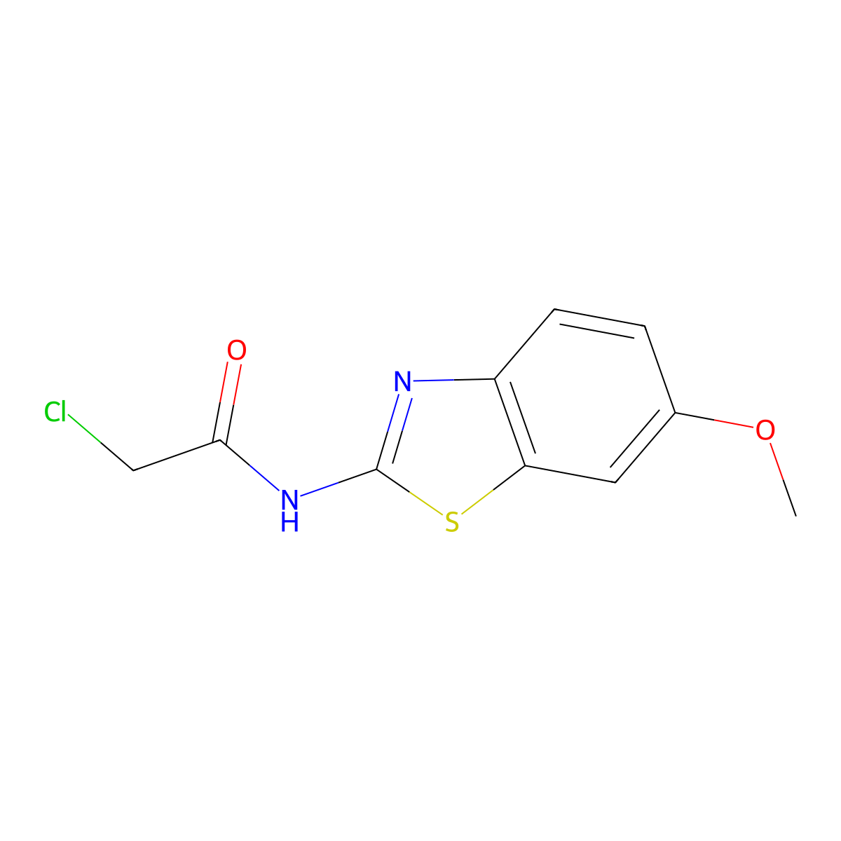 2-chloro-N-(6-methoxy-1,3-benzothiazol-2-yl)acetamide molecular structure, CAS 3427-30-3
