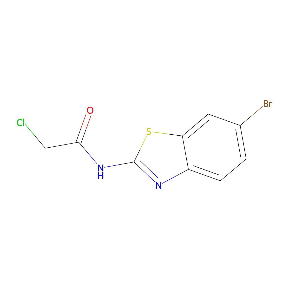 N-(6-bromo-1,3-benzothiazol-2-yl)-2-chloroacetamide molecular structure, CAS 3427-31-4