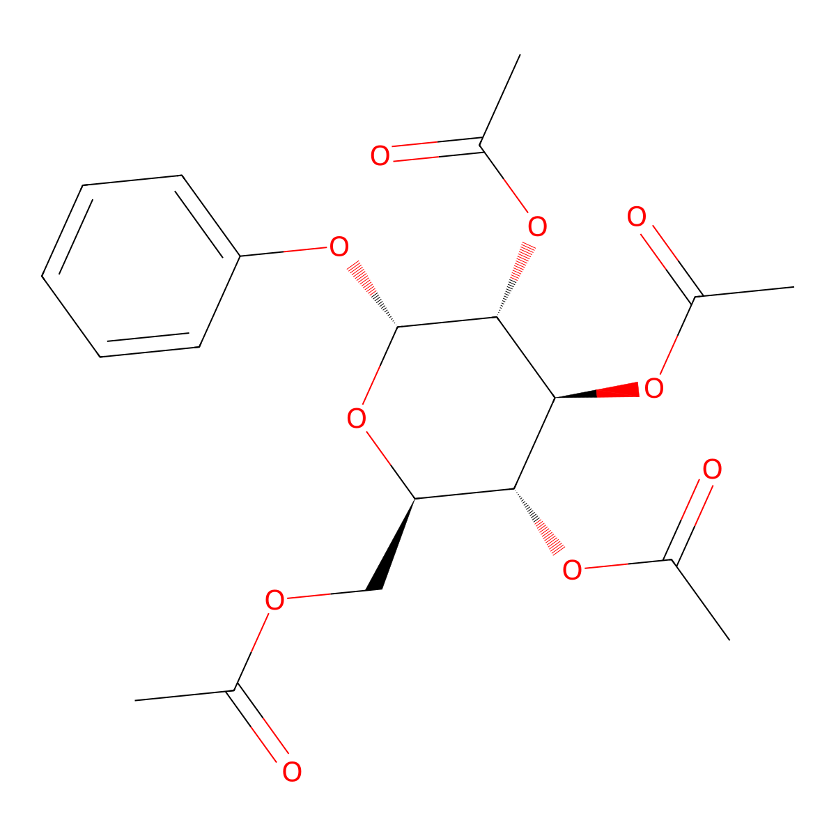 Phenyl 2,3,4,6-tetra-O-acetyl-a-D-glucopyranoside molecular structure, CAS 3427-45-0