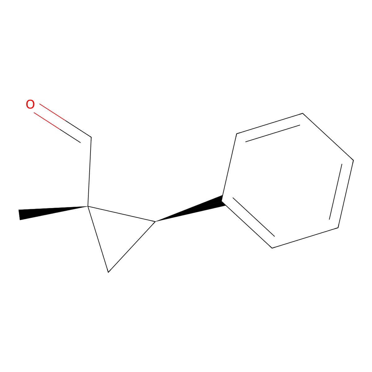 rac-(1R,2S)-1-methyl-2-phenylcyclopropane-1-carbaldehyde molecular structure, CAS 34271-32-4