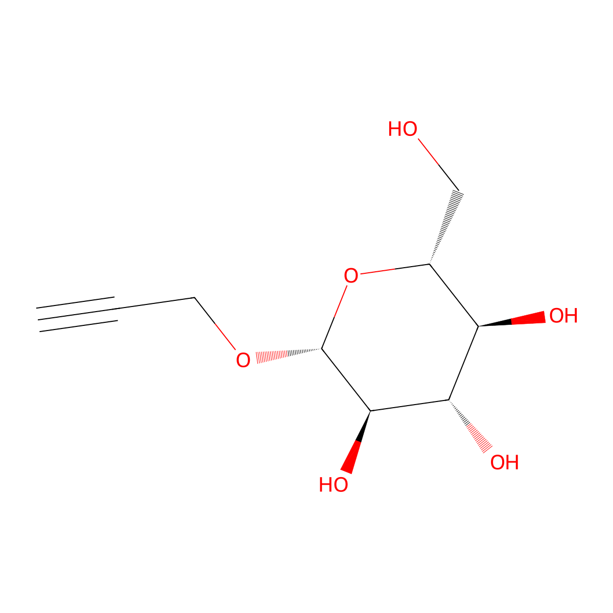 Propargyl beta-D-glucopyranoside molecular structure, CAS 34272-03-2
