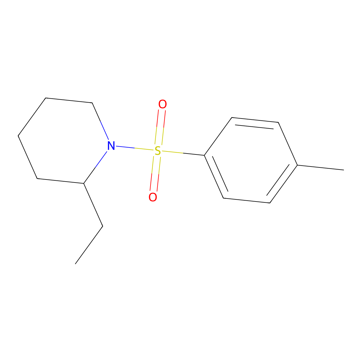 2-Ethyl-1-[(4-methylphenyl)sulfonyl]piperidine molecular structure, CAS 34272-47-4