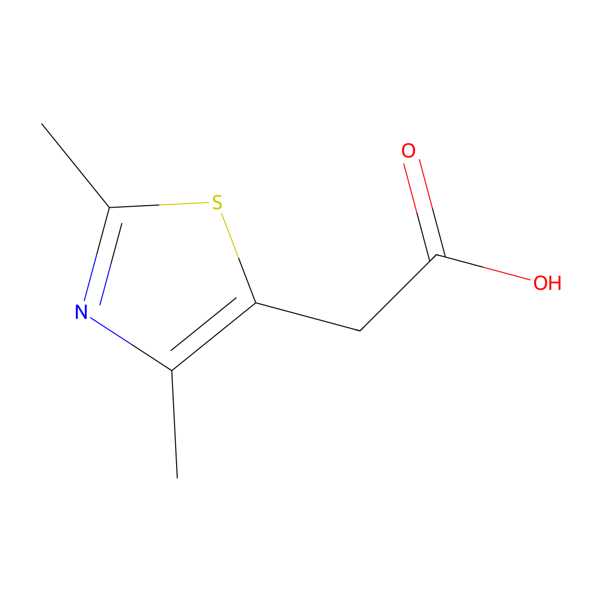 5-Thiazoleacetic acid, 2,4-dimethyl- molecular structure, CAS 34272-65-6