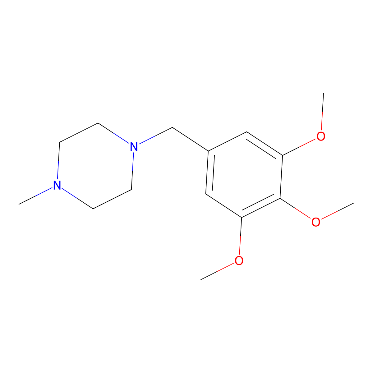 1-Methyl-4-(3,4,5-trimethoxybenzyl)piperazine molecular structure, CAS 34274-06-1