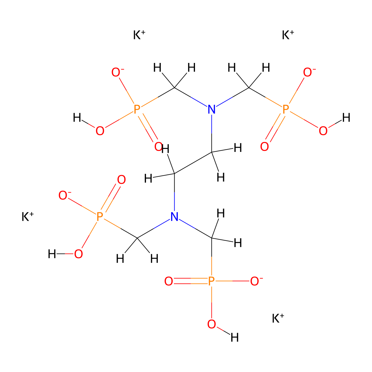 Phosphonic acid, P,P',P'',P'''-[1,2-ethanediylbis[nitrilobis(methylene)]]tetrakis-, potassium salt (1:?) molecular structure, CAS 34274-30-1