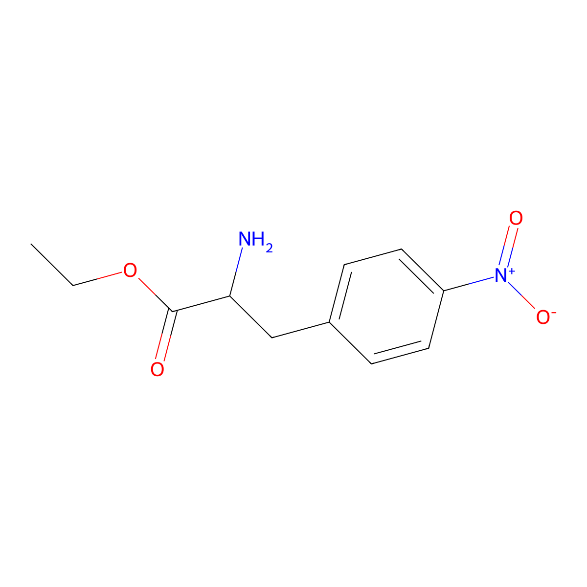 Ethyl 4-nitro-L-phenylalanine molecular structure, CAS 34276-53-4