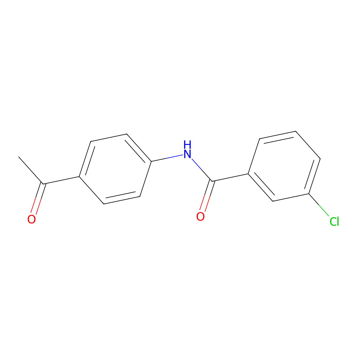 N-(4-acetylphenyl)-3-chlorobenzamide molecular structure, CAS 342777-38-2