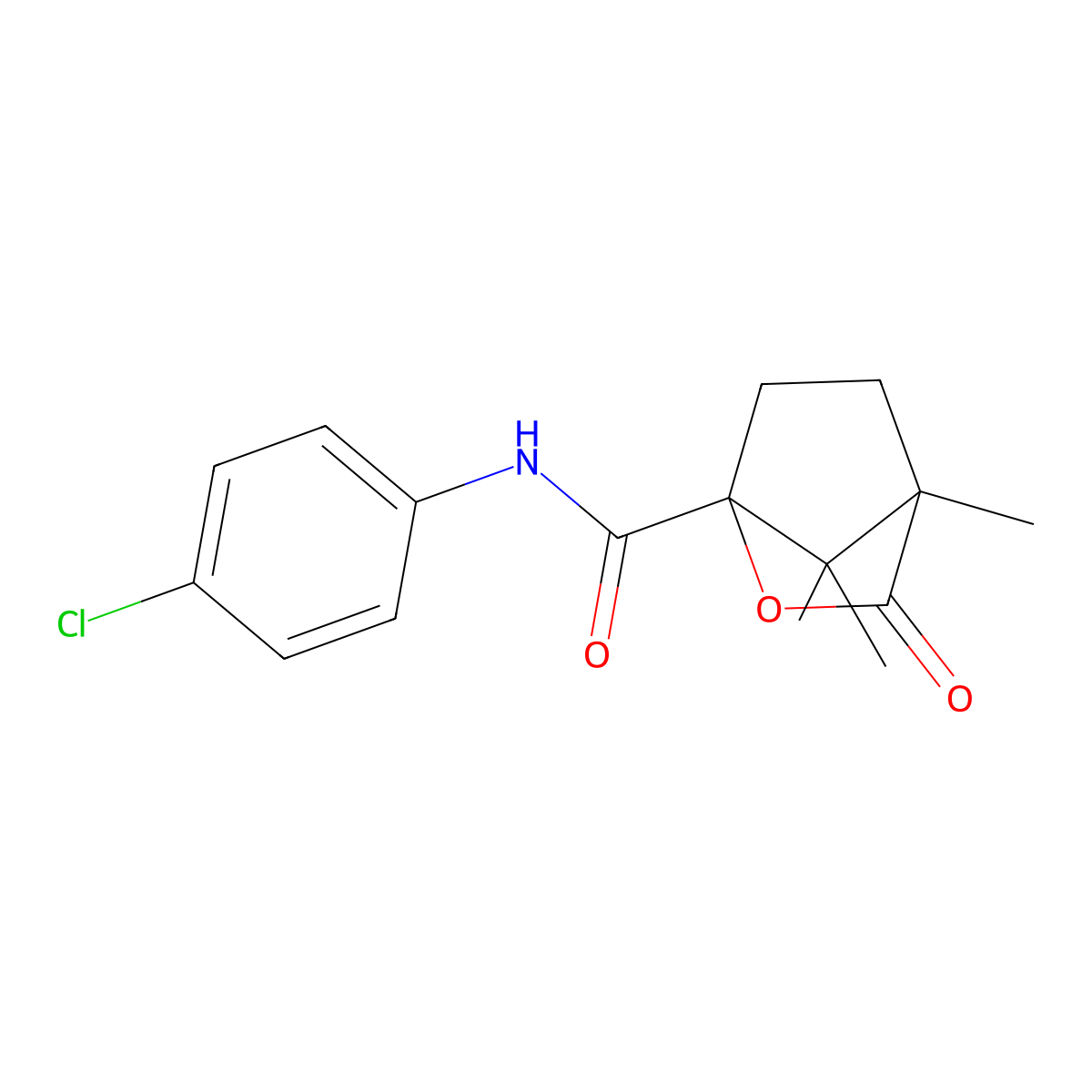 N-(4-chlorophenyl)-4,7,7-trimethyl-3-oxo-2-oxabicyclo[2.2.1]heptane-1-carboxamide molecular structure, CAS 342778-87-4