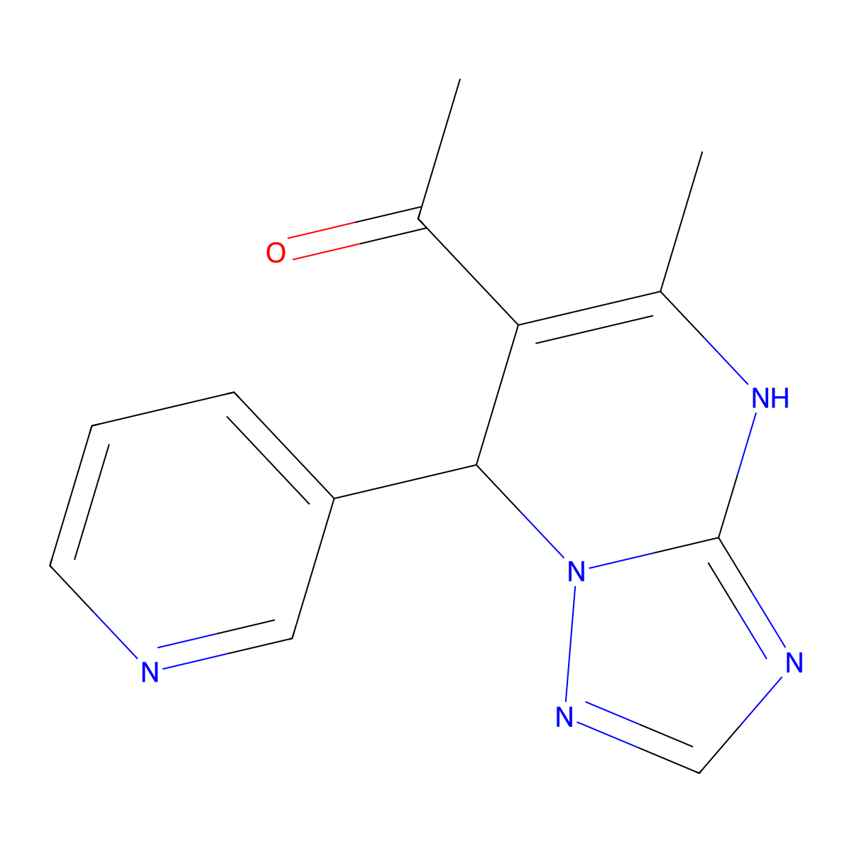 1-[5-Methyl-7-(pyridin-3-yl)-4,7-dihydro[1,2,4]triazolo[1,5-a]pyrimidin-6-yl]ethanone molecular structure, CAS 342779-16-2