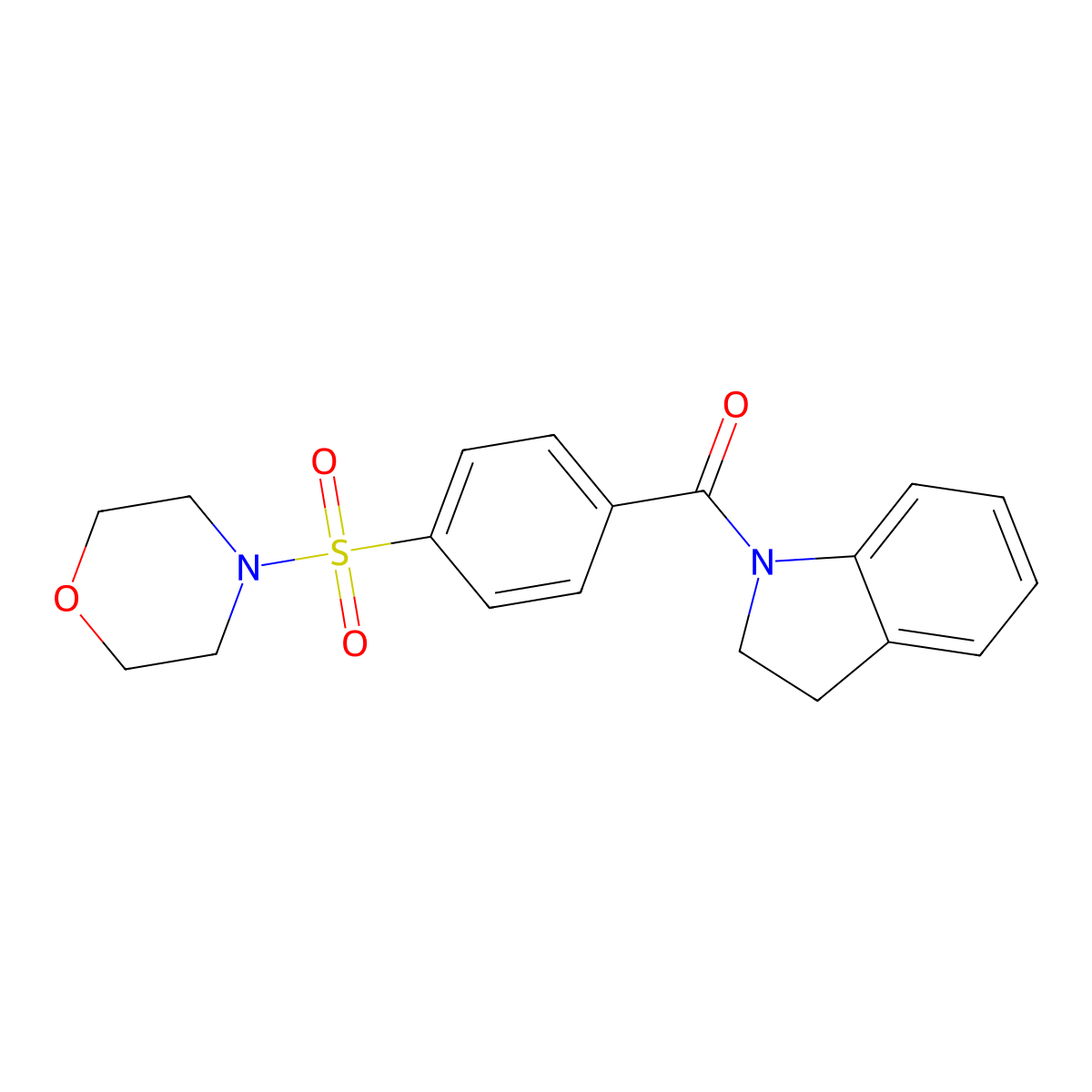 Indolin-1-yl(4-(morpholinosulfonyl)phenyl)methanone molecular structure, CAS 342779-64-0