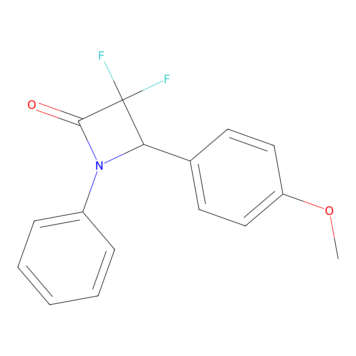 3,3-Difluoro-4-(4-methoxyphenyl)-1-phenylazetidin-2-one molecular structure, CAS 342779-66-2